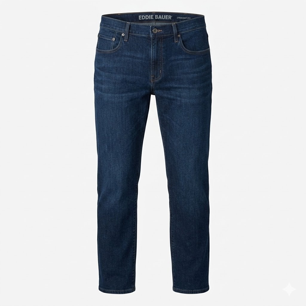 New Eddie Bauer Mens Mr Eddies Flannel Lined Straight Fit Jeans Indigo 40x32